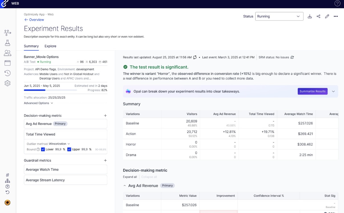 Enhanced results page view